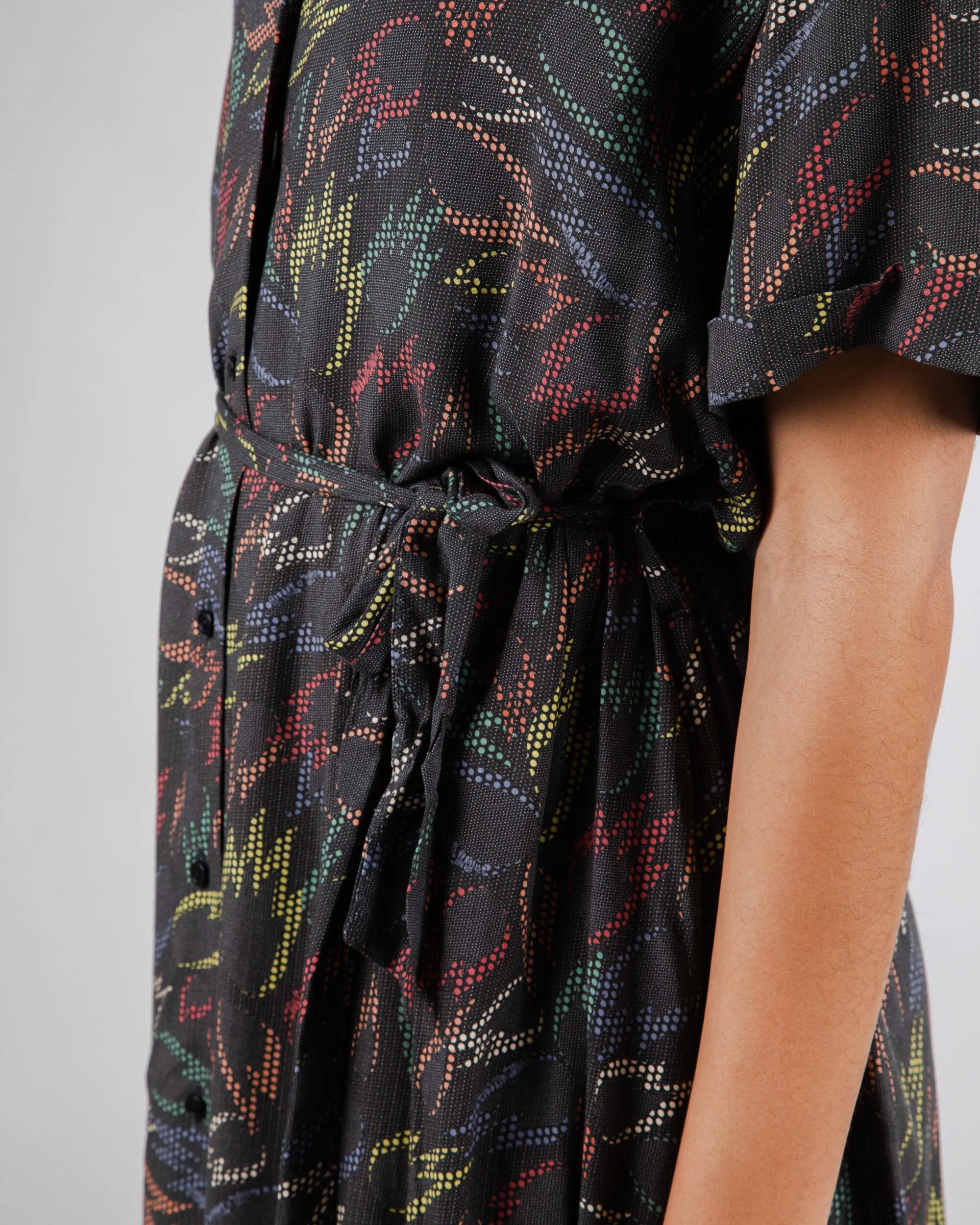 Peseta Flames Long Dress Black