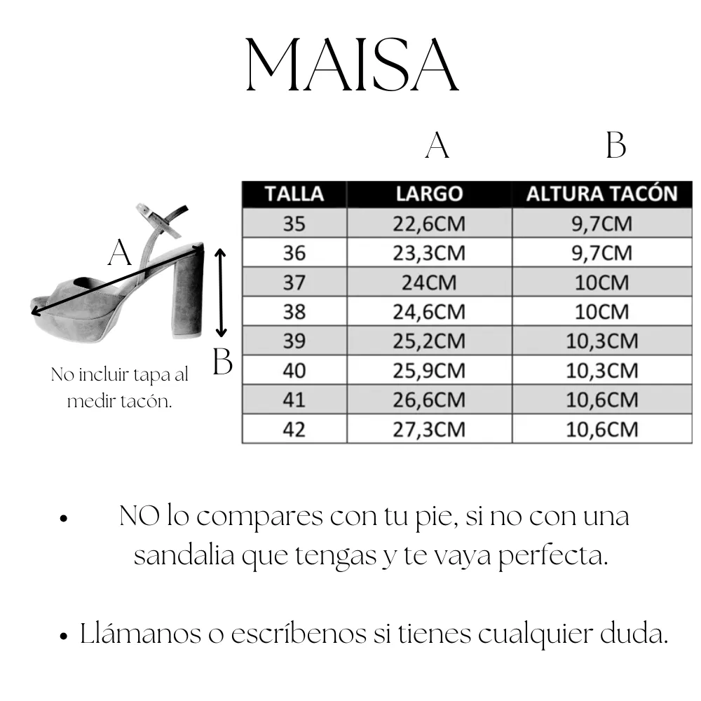 SANDALIA MAISA TACÓN 10CM PLATAFORMA PIEL LAMINADO PLATINO