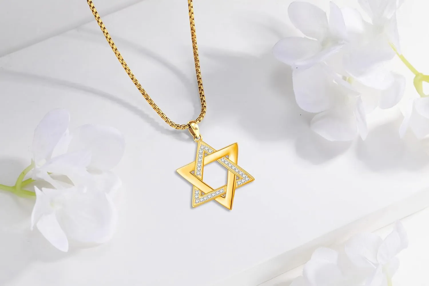 Star of David Necklace for Women Men 925 Sterling Silver Celtic Jewish Star Necklace Pendant Religious Amulet Jewelry Gifts