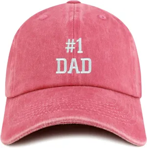 Trendy Apparel Shop Number 1 Dad Embroidered Pigment Dyed Low Profile Cotton Cap