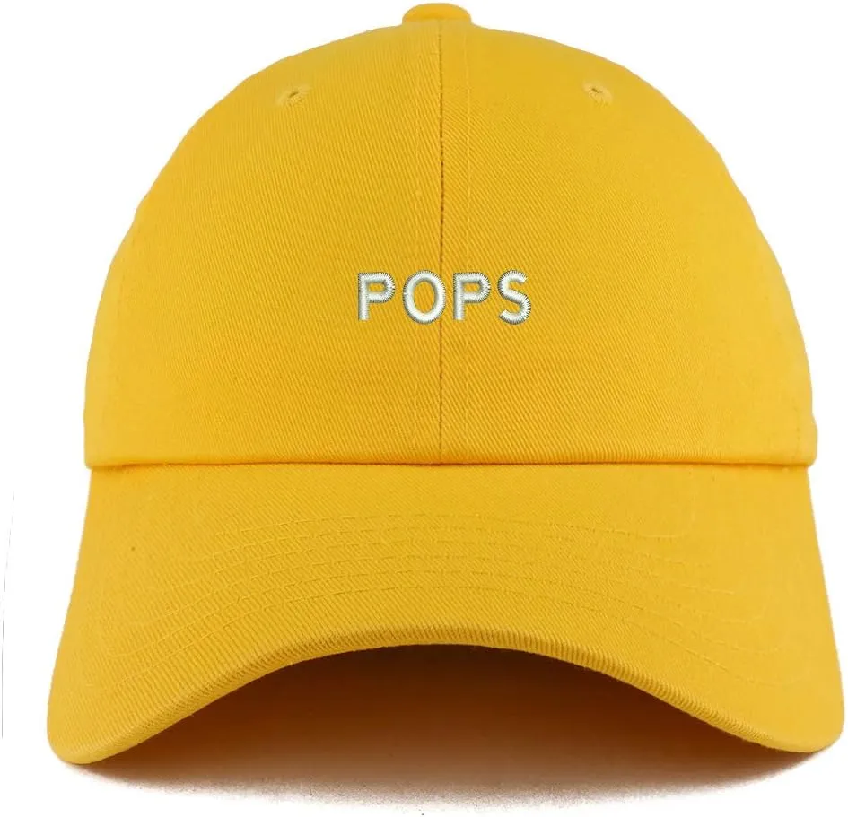 Trendy Apparel Shop Pops Embroidered Solid Adjustable Unstructured Dad Hat