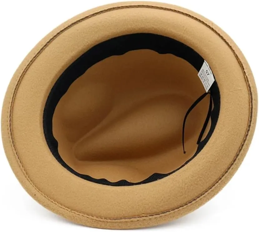 Unisex Fedora Hats with Metal Buckle Flat Brim Panama Jazz Hat Vintage Church Dresses Hat