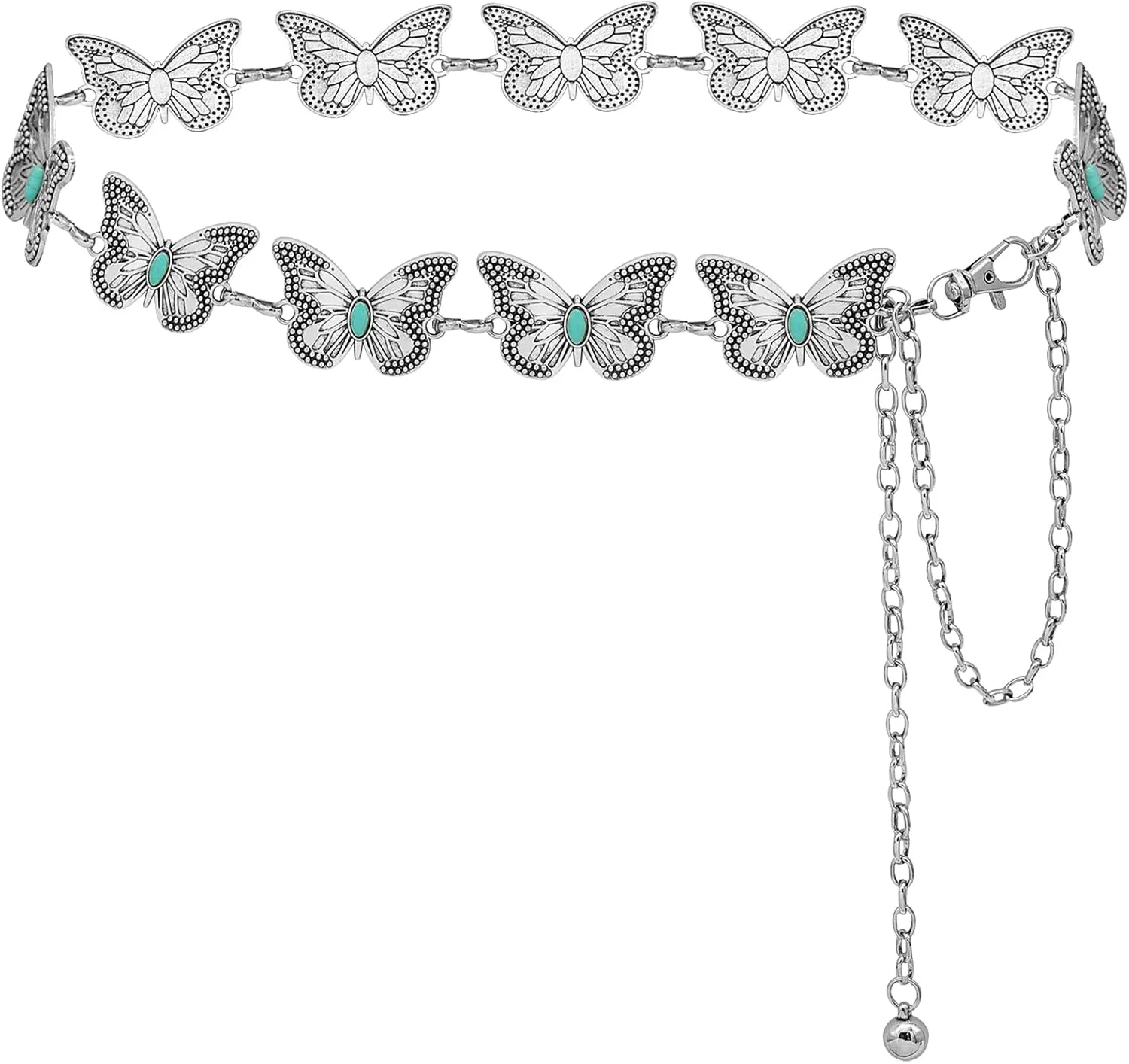 Waist Chain Belts Women Girls Metal Belly Link Adjustable Waist Belt for Jeans and Dress