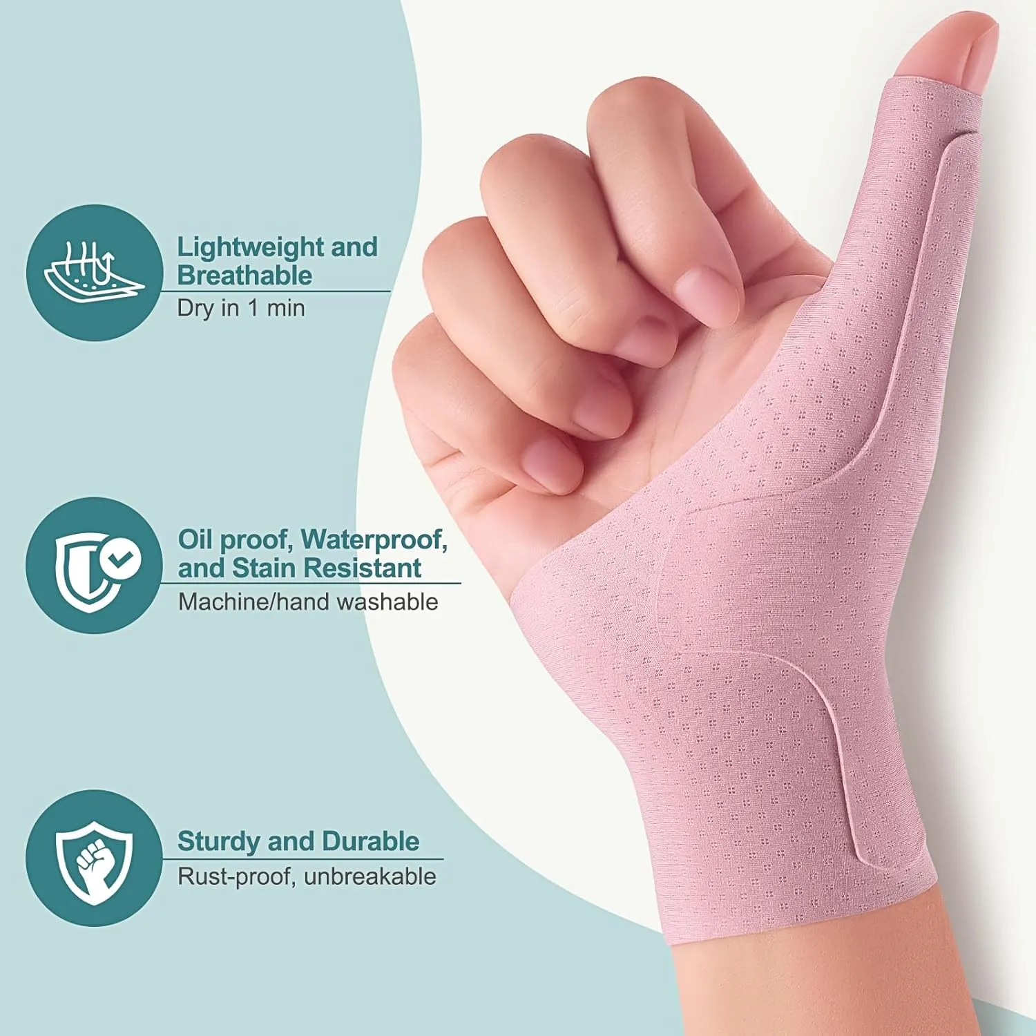Wrist Thumb Brace Mommy Compression Stabilizer Waterproof Thumb Spica Splint for Arthritis,Trigger Finger,De Quervains Tenosynovitis,Tendonitis,CMC Joint Pain and Support-Women Men-Left or Right Hand