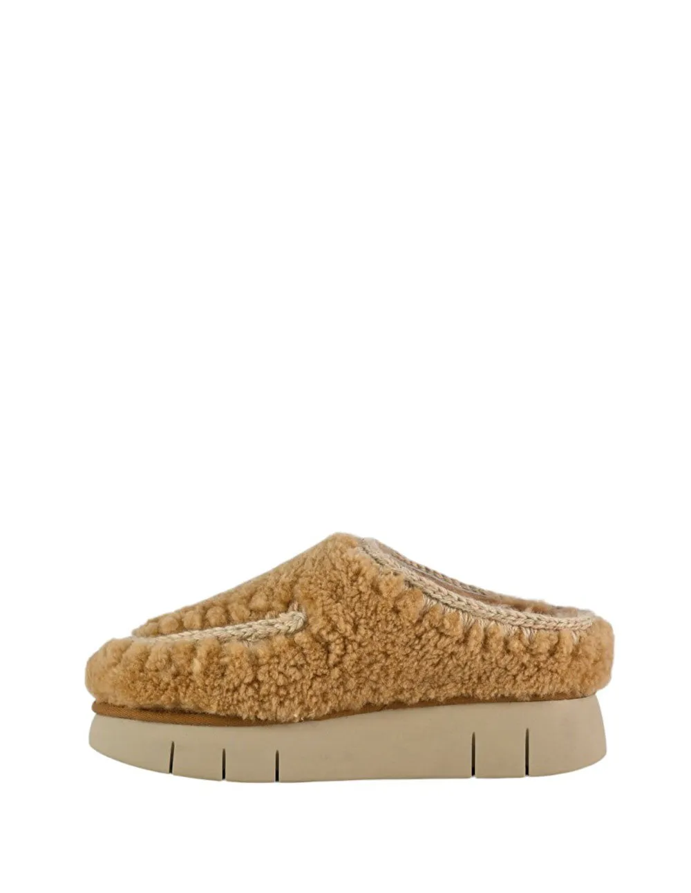 Zuecos MOU Bounce Maxi Stitching Marrones Mujer